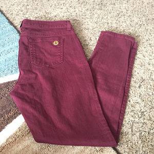 Michael Kors Burgundy Wine Skinny Jeans